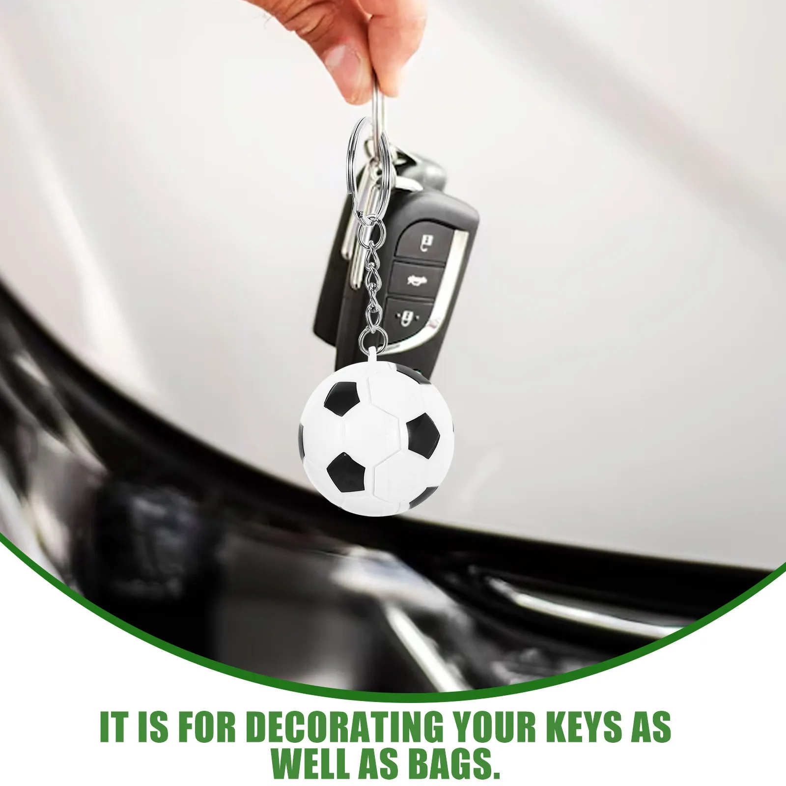 2Pcs Football Keychains Soccer Ball Creative Pendant Ideal for Bag Car Key Phone Decoration Party Favors School Carnival Prizes