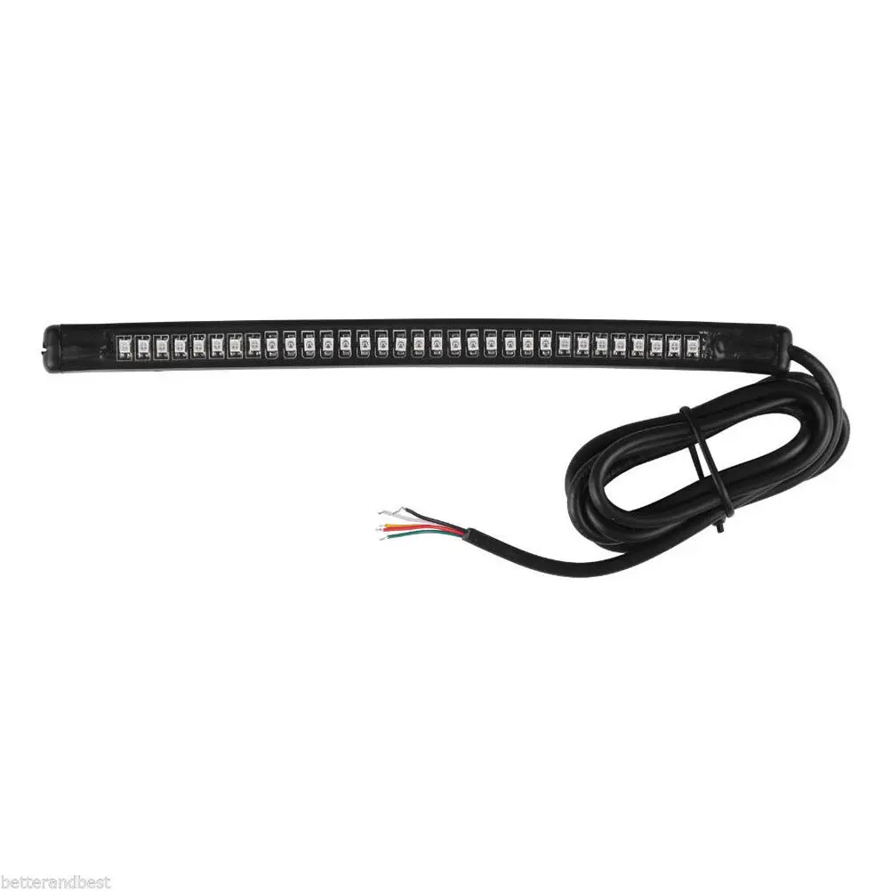Красная гибкая светодиодная лента 32SMD 3528 12В для стоп-сигналов и габаритных огней, водонепроницаемая, с низким энергопотреблением, долговечная, для мотоциклов и скутеров