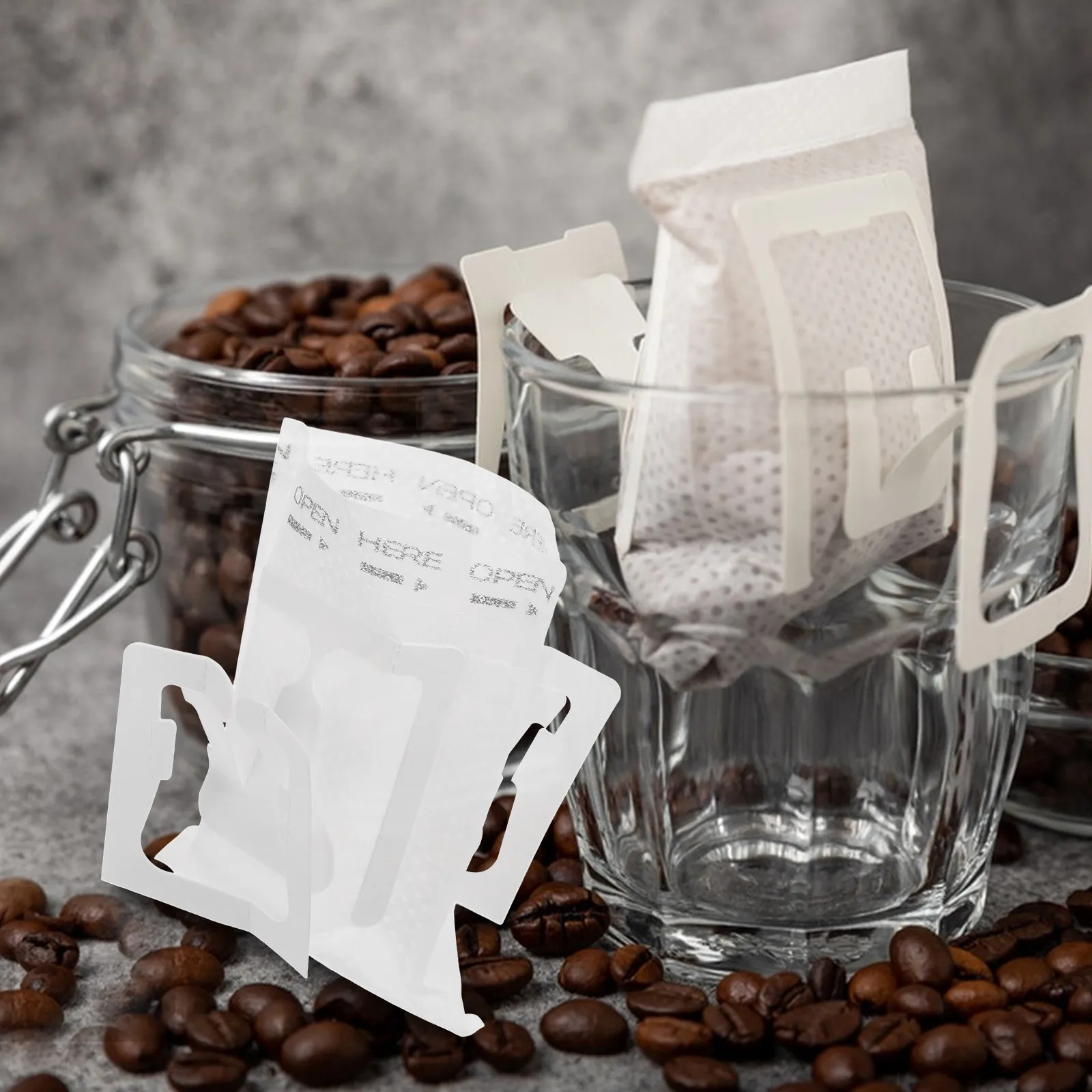 50Pcs Hanging Ear Coffee Filter Paper Bags Disposable Portable Drip Coffee Filter Pouches for Travel Office Home