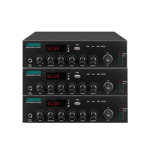 

2025 Hot PA System 1.5U Class D USB FM 60w Desktop Bluetooth Mini Digital Mixer Amplifier for Hall Shop Home