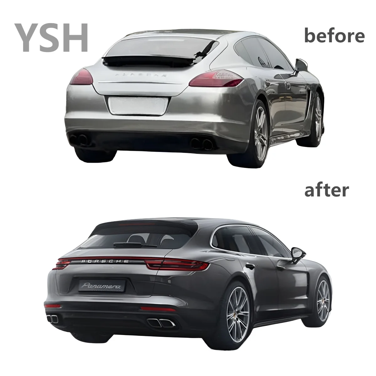 Hochwertiges Auto-Auto-Stoßstangen-Set, LED-Scheinwerfer, Rücklichter, Body-Kit, geeignet für Porsche, Paramera 970, zerstörungsfreies Upgrade 97