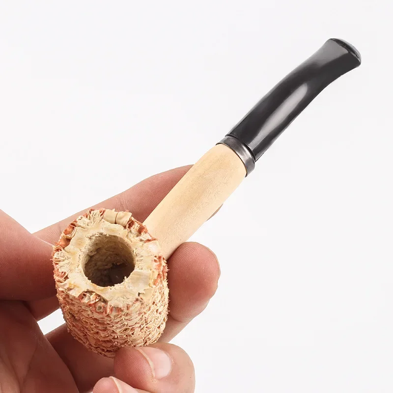 Large Natural Corn Material Smoking Pipe Disposable Straight and Curved Cigarette Holder Mouthpiece Travel Smoke Accessories