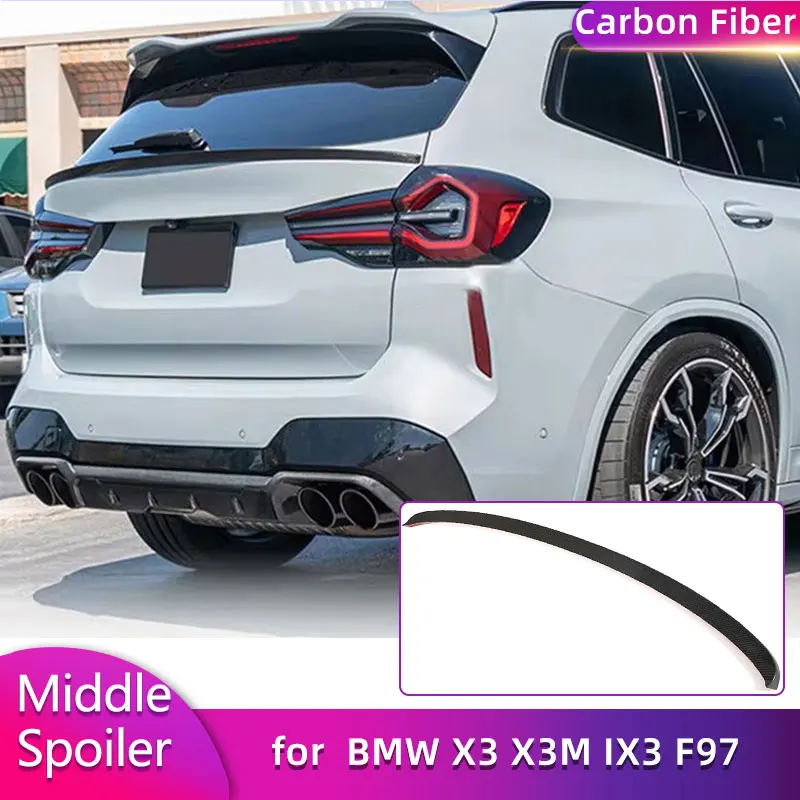 

Rear Trunk Middle Spoiler Wings for BMW X3 X3M IX3 F97 2018-2022 Car Rear Spoiler Tail Trunk Boot Lid Wing Lip Full Carbon Fiber
