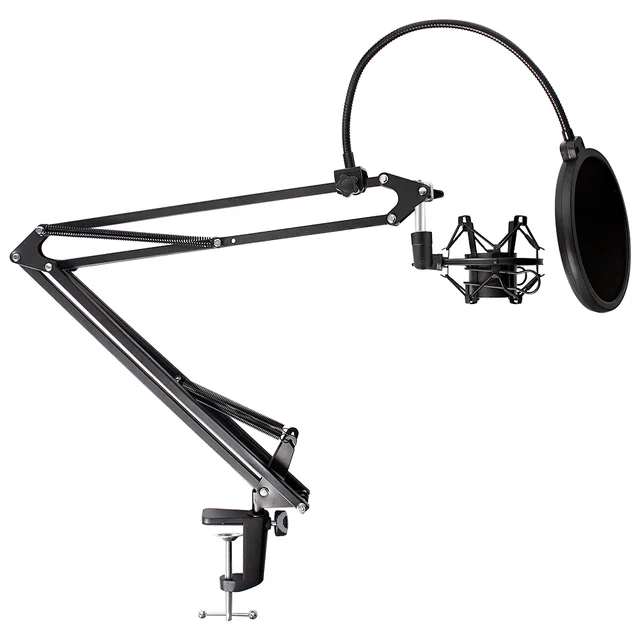 

Microphone Stand Holder with Scissor Arm Bm800 Tripod F2 Spider Cantilever Bracket Universal Shock Mount