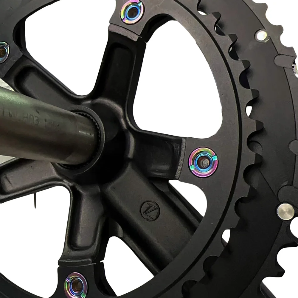 แผนที่จักรยาน Crankset Chainwheel Crown Spacer จักรยานเสือภูเขา Crank Oil Slick สกรูสี Double Crankset Bolts จักรยาน Accesorios