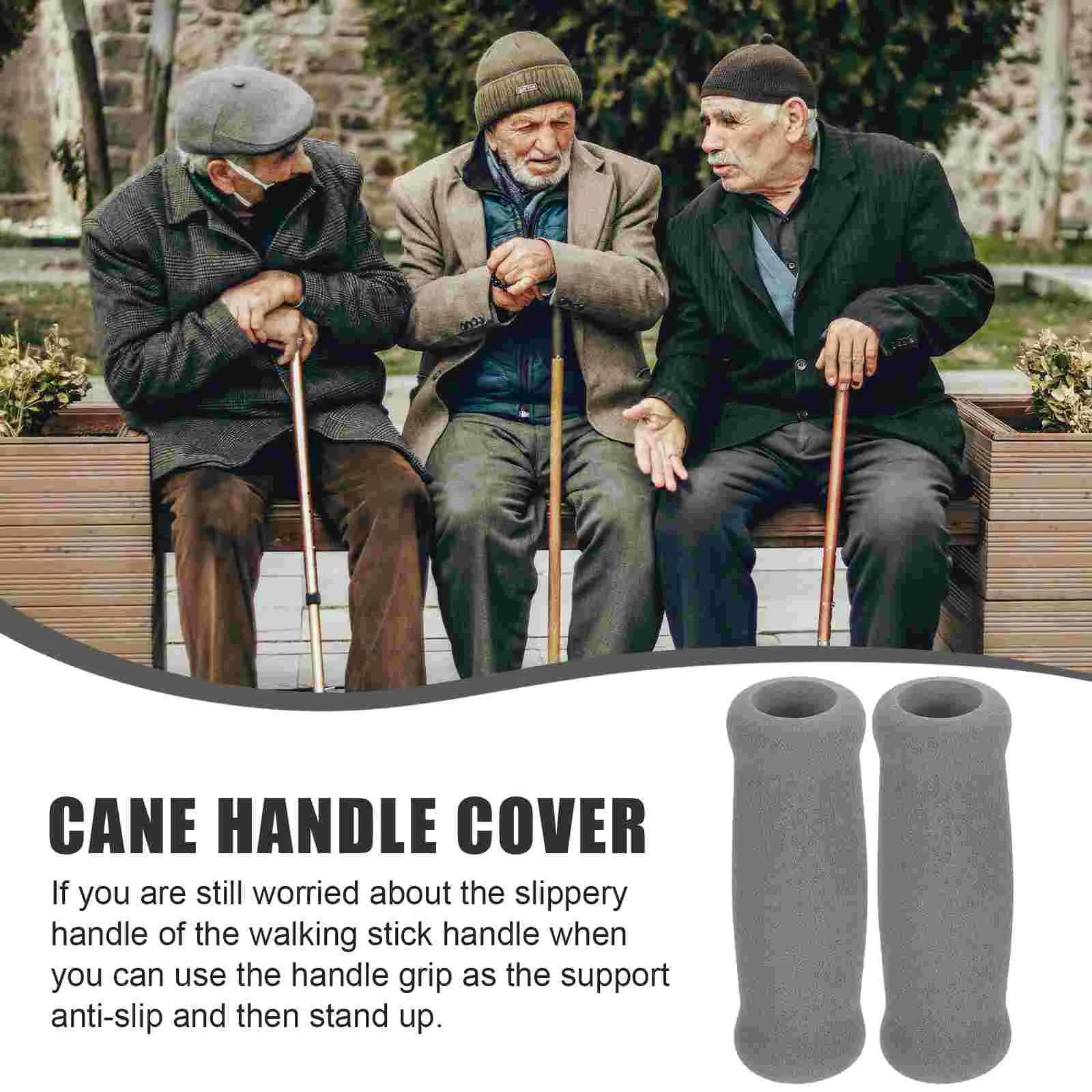 3 Pcs Crutches Elderly Chair Hiking Pole Handle Walker Foam Sponge Grip Walking Stick Cover 4pcs (black) Grips Wrap