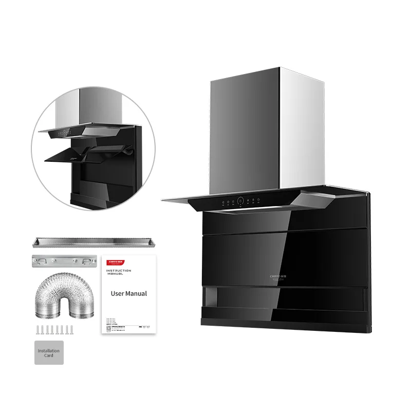 Okap kuchenny sterowany aplikacją, ultra cichy okap kuchenny z funkcją downdraft, okap kuchenny sterowany gestami