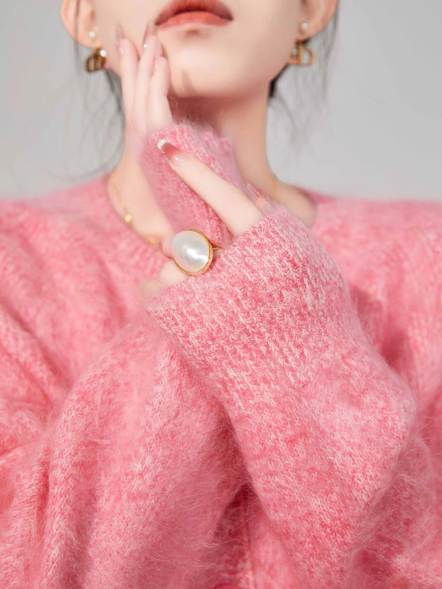 

Soft Cozy Women's Cardigan Sweater Laid-ba Sle Long Sve V-ne Polyester Fiber Spring Autumn New Arrival Plum Jan