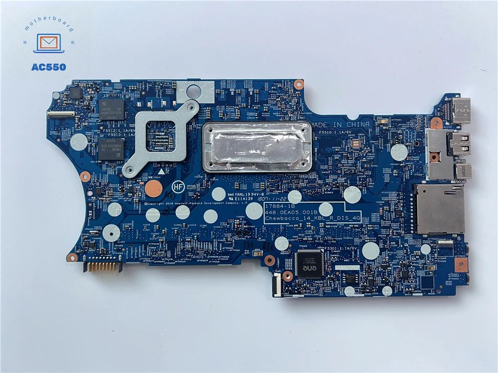 Imagem -04 - Laptop Motherboard para Laptop hp L18159601 178781b hp X360 14t-cd I78550u Cpu Mx130 4gb Gpu 100 Teste de Trabalho Passado