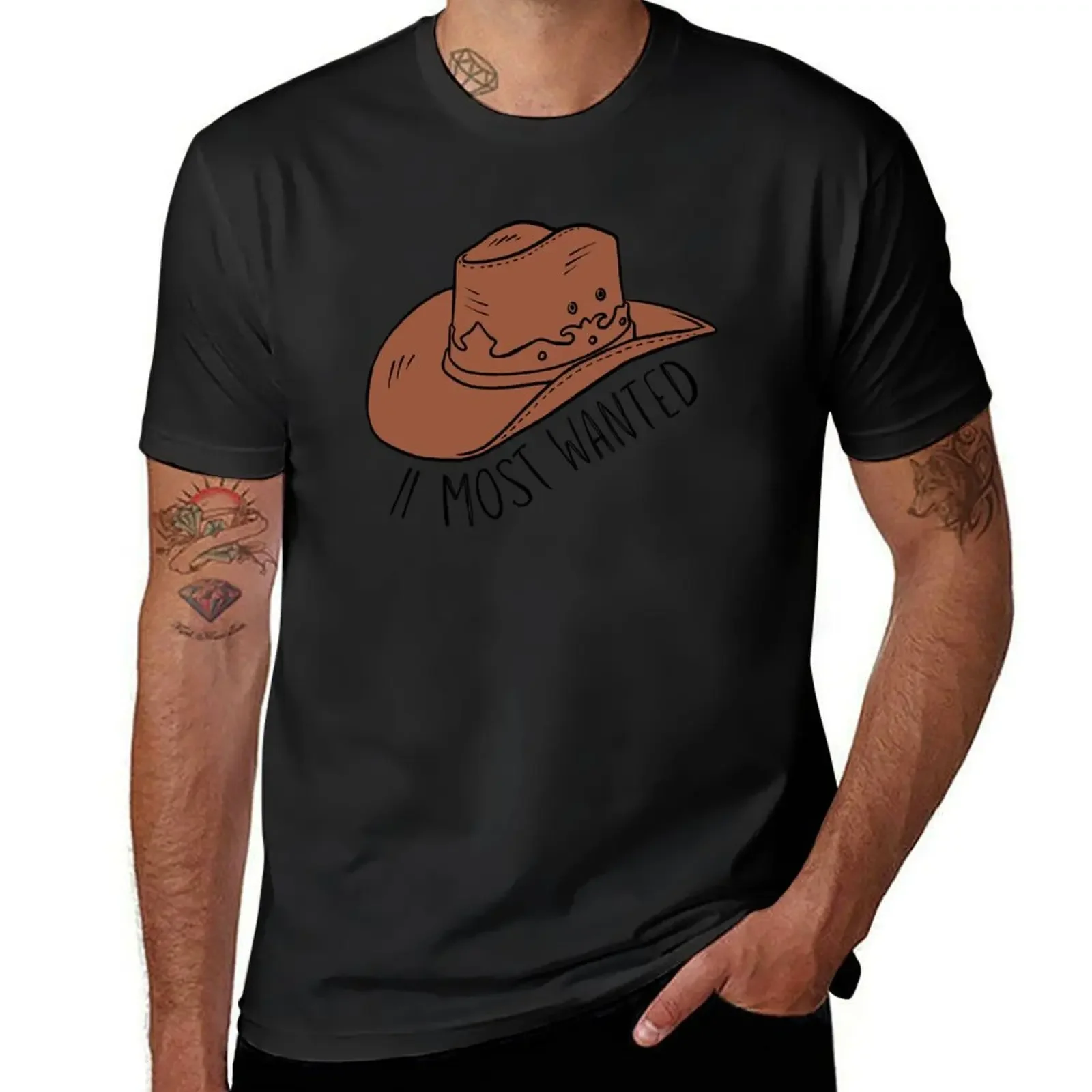 

two most wanted - in brown cowboy carter aesthetic for book lovers T-Shirt tops slim fit t shirts for men