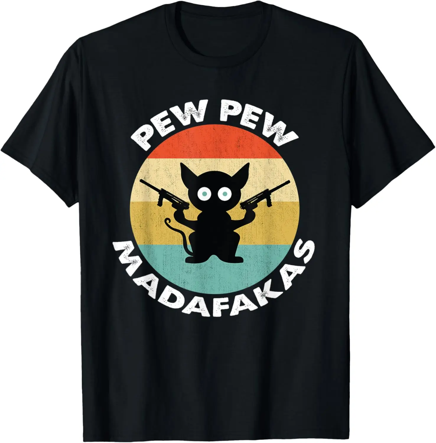 

Vintage Pew Pew Madafakas - Crazy Cat Lovers Quote Retro T-Shirt