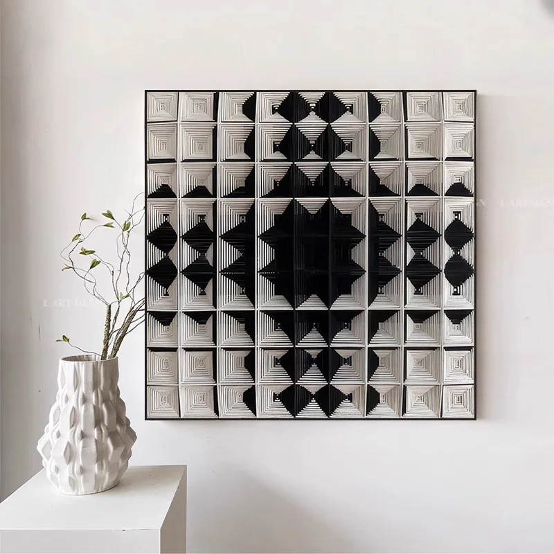 Pure Hand-painted Oil Painting 3D Three-dimensional Weaving Craft Painting Modern Living Room Sofa Background Hanging Painting H