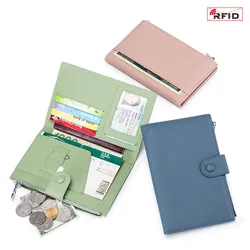 Genuine Leather RFID Travel Passport Cover Case Wallet Bag Card Holder Cowhide Coin Purse Document Cover Flight For Men Women 12