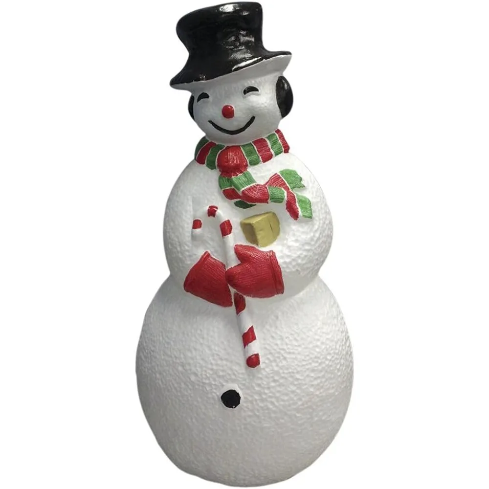 

40' Lighted Blow Mold Vintage Snowman Sculpture Decoration Pre Lit Display Outdoor Christmas Yard Decoration Garden Yard Art