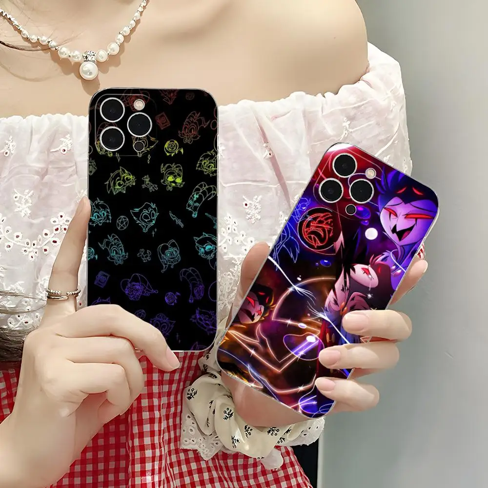 حافظة هاتف محمول H-Helluva Boss لهاتف iPhone 16 15 14 13 12 11 X XR XS 8 6 Pro Max Plus غطاء حماية صغير بلون واضح جميل