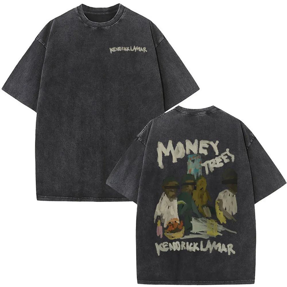 Washed Vintage Rapper Kendrick Lamar Album Merch T-shirts Men's Clothing Hip Hop Retro Oversized T-shirt Fashion Trend Tee Shirt image 2