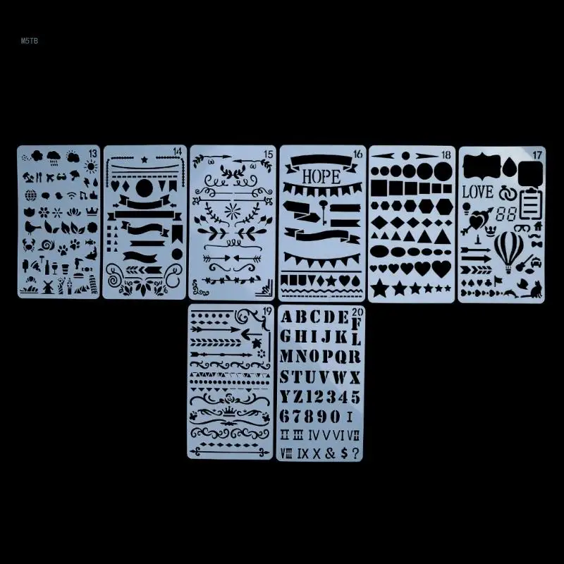 Journal Stencils Set Drawing Template Ruler DIY Painting Template Dropship