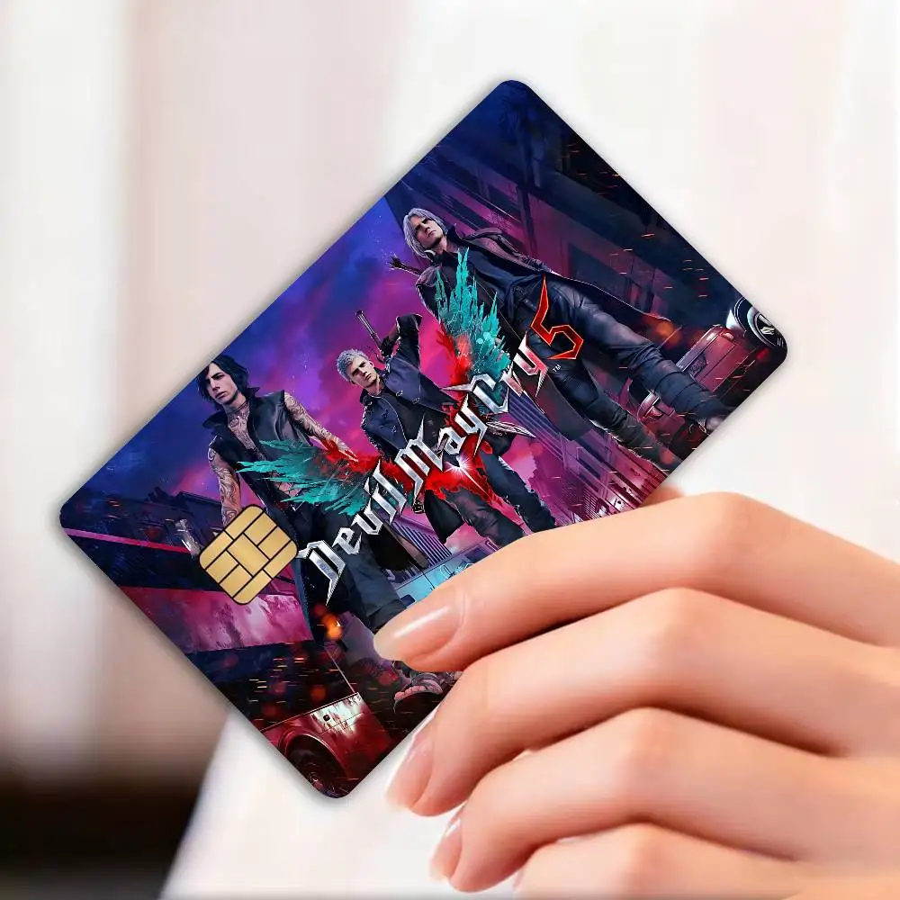 Game D-Devils May C-Cry Anime Spend or Save Funny Shell On Off Ultra Thin No Fade Sticker Skin Cover Film for Debit Credit Card