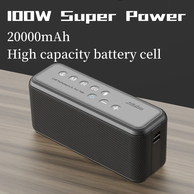 

XDOBO X8 Max 100W Super Power Wireless Bluetooth Speaker TWS Subwoofer Power Bank Function Boom Box for PC Support USB/TF/AUX