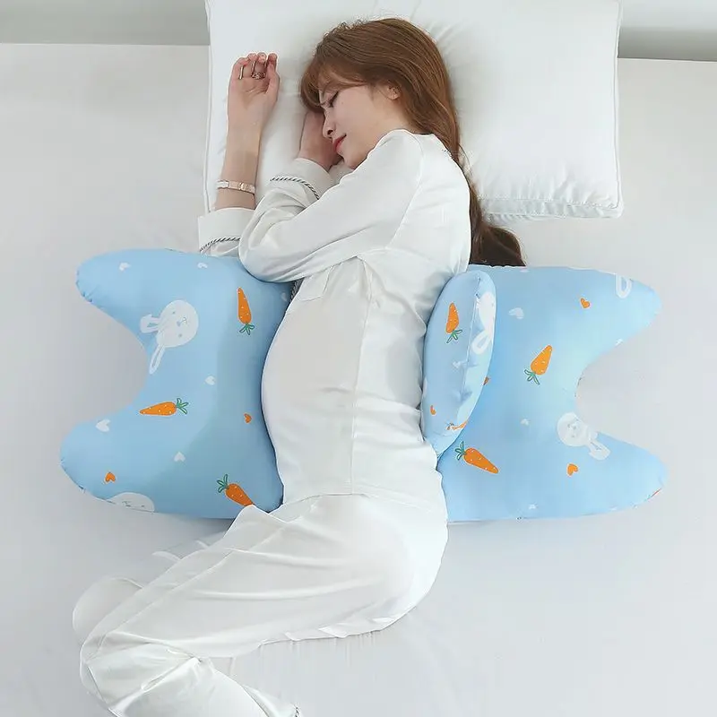 Cute Cartoon Pattern Maternity Pillow Soft Comfortable Pregnancy Multi-purpose Pillow Pregnant Mother Abdominal Support Pillow