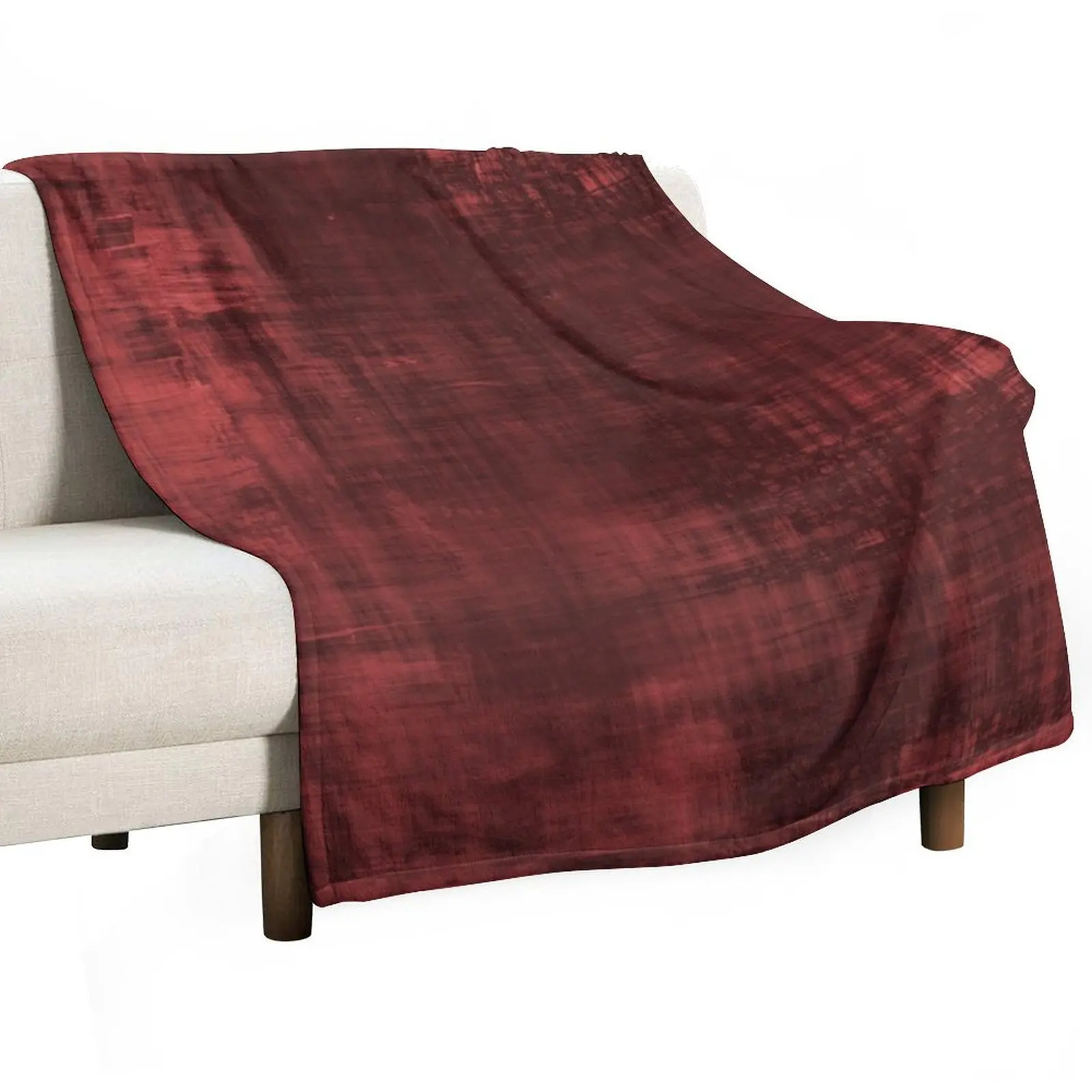 Rustic Rust - Reddish Brown Paint Strokes Throw Blanket Plaid on the sofa Softest wednesday Beautifuls Blankets