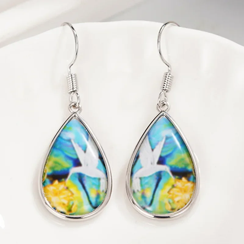 Dreamy Hummingbird Sticker Earrings, High-end Niche Design Art, Personalized Gifts for Girlfriends, Jewelry and Accessories