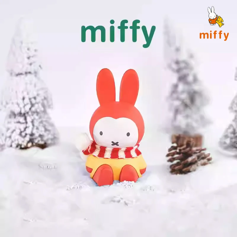 Kawaii Miffy Figure Cartoon Winter Series Creative Desktop Ornaments Multi Functional Phone Stand Anime Accessories Perfect Gift