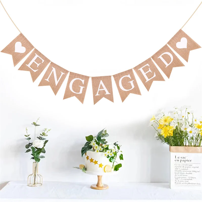 Happy Birthday Party Be Engaged Banner Linen For Adult Kids Birthday Pulling Flag Atmosphere Banner Party Decorative Products