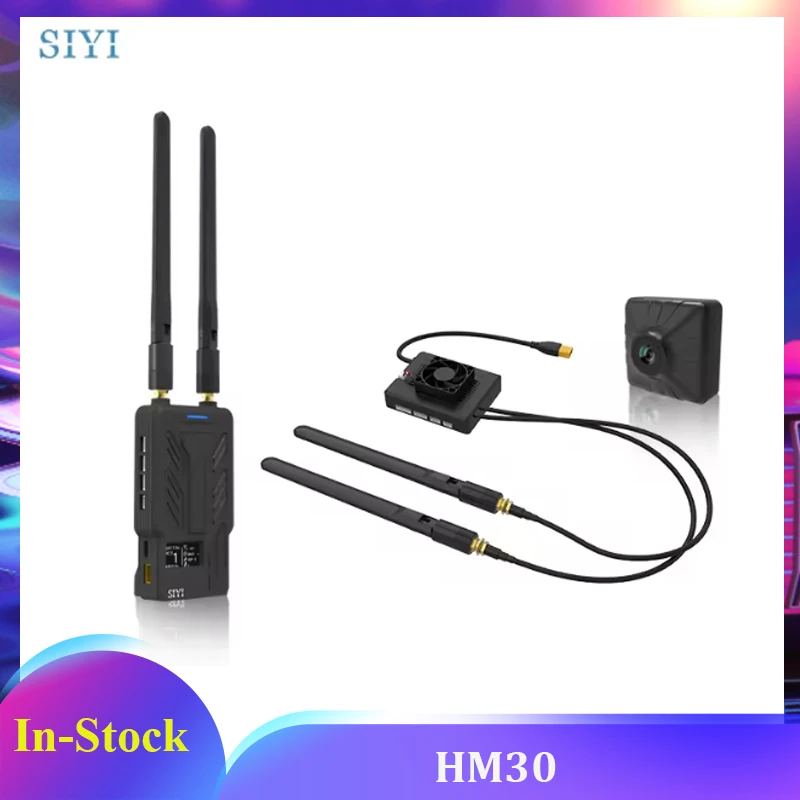 

SIYI HM30 Long Range Full HD Digital Image Transmission FPV System 1080p 60fps 150ms SBUS PWM Mavlink Telemetry OSD 30KM CE FCC