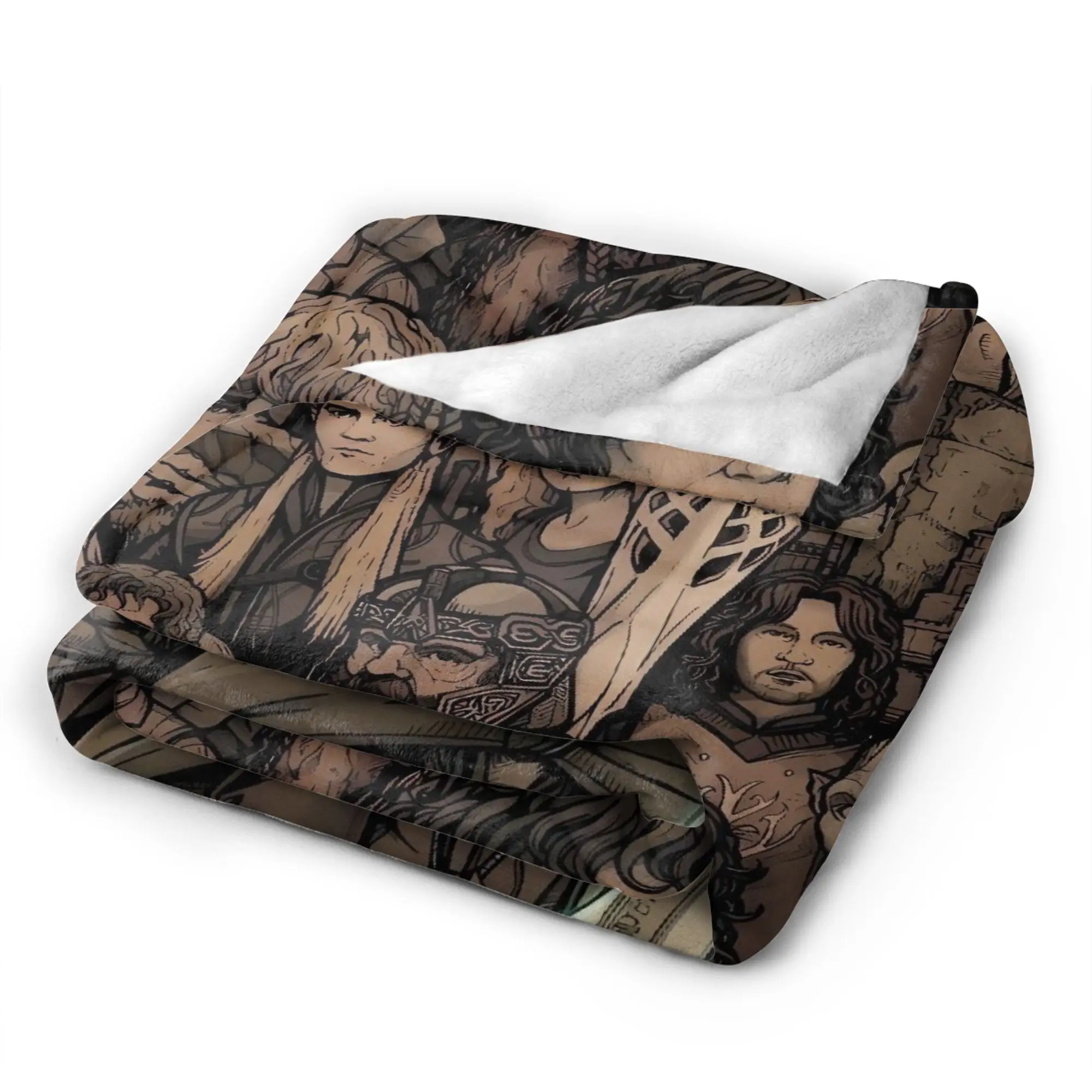 Game Super Soft Blanket Camping Plush Throw Blanket Funny Bedroom Flannel Bedspread L-Lords Of The R-Rings Sofa Bed Cover