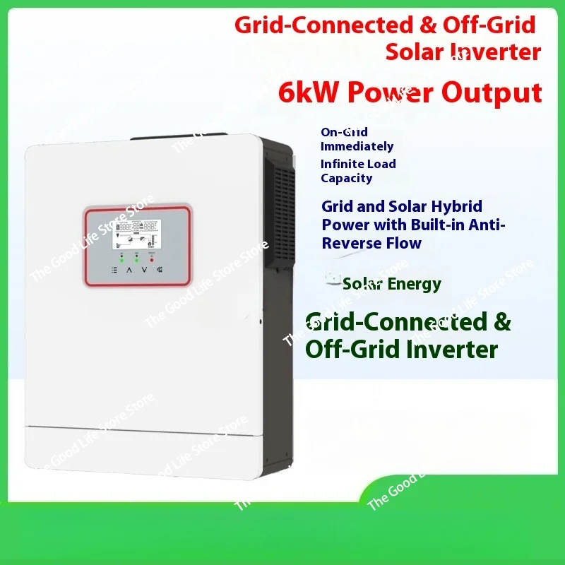 

Смешанный сетевой инвертор мощностью 6 кВт с неограниченной нагрузкой, солнечным инвертором, фотоэлектрической интегрированной машиной с обратным управлением