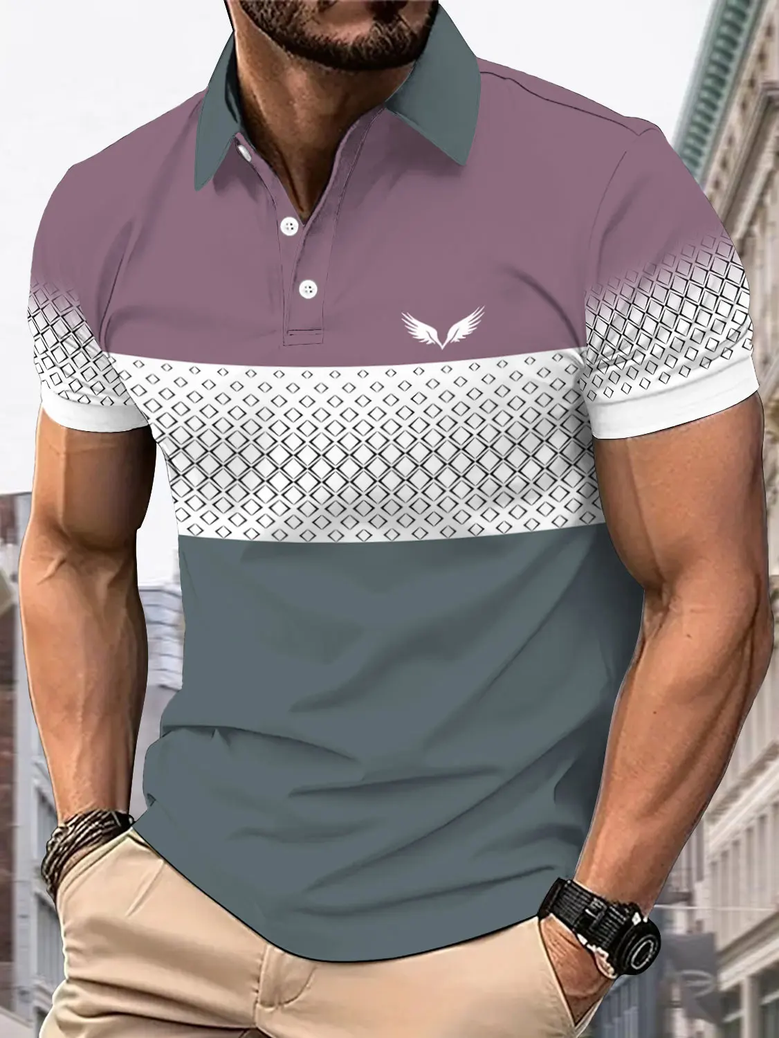 Summer Men's Short-Sleeved Polo Casual Outdoor Outing Sports Party Polo Fashionable New Fabric Comfortable