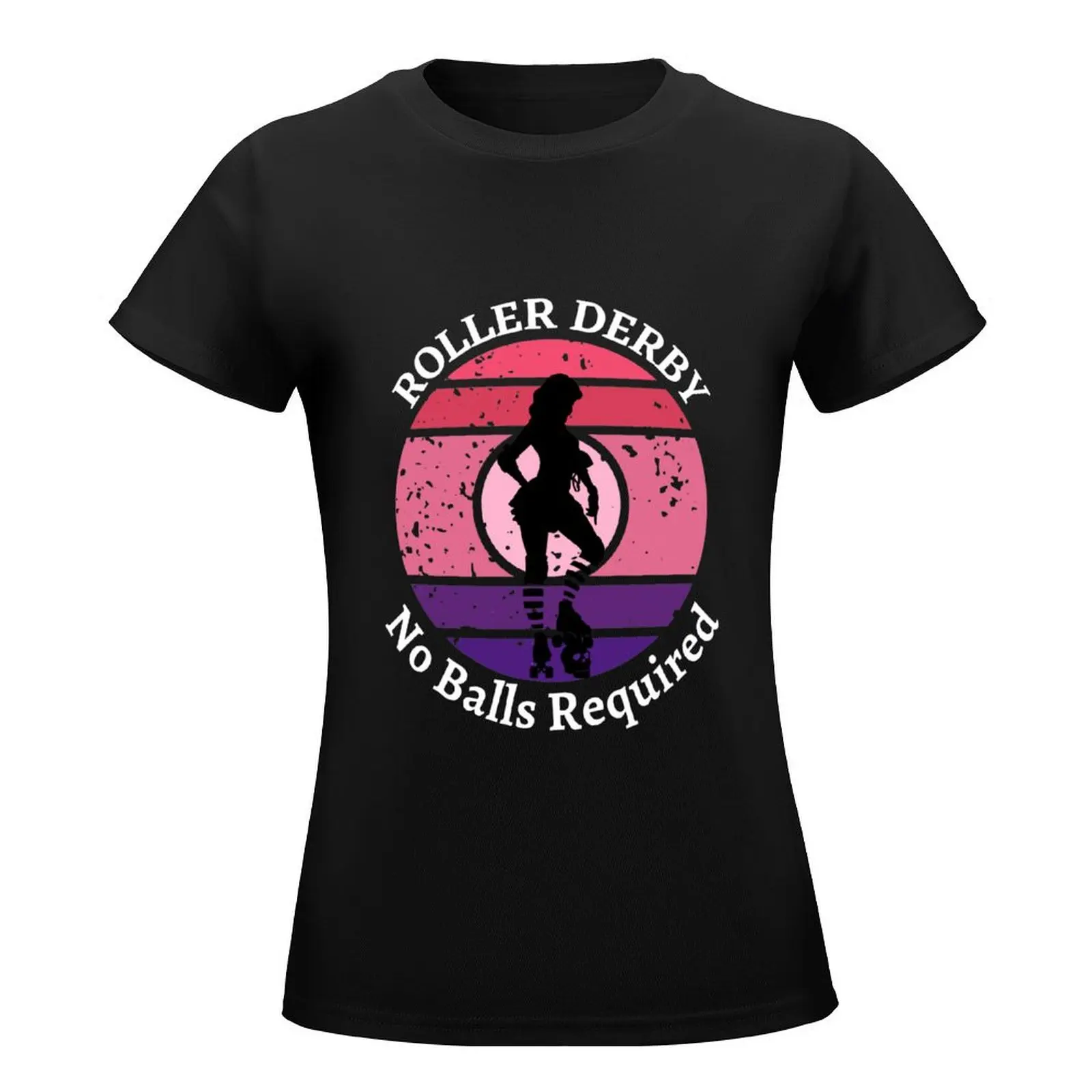 ROLLER DERBY NO BALLS REQUIRED T-Shirt blanks kawaii clothes anime clothes oversized t shirts for Women