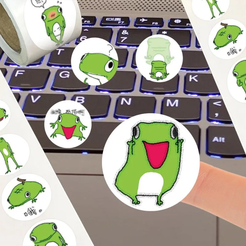 500 قطعة من ملصقات تزيين جرافيتي إبداعية على شكل ضفدع لطيف على شكل شخصية كرتونية