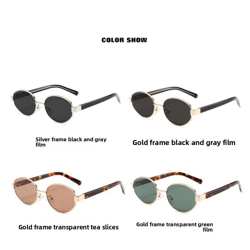 Nieuwe hoogwaardige anti-blauw licht modieuze luxe designer heren- en dames retro ovale zonnebril veiligheidsbril UV400