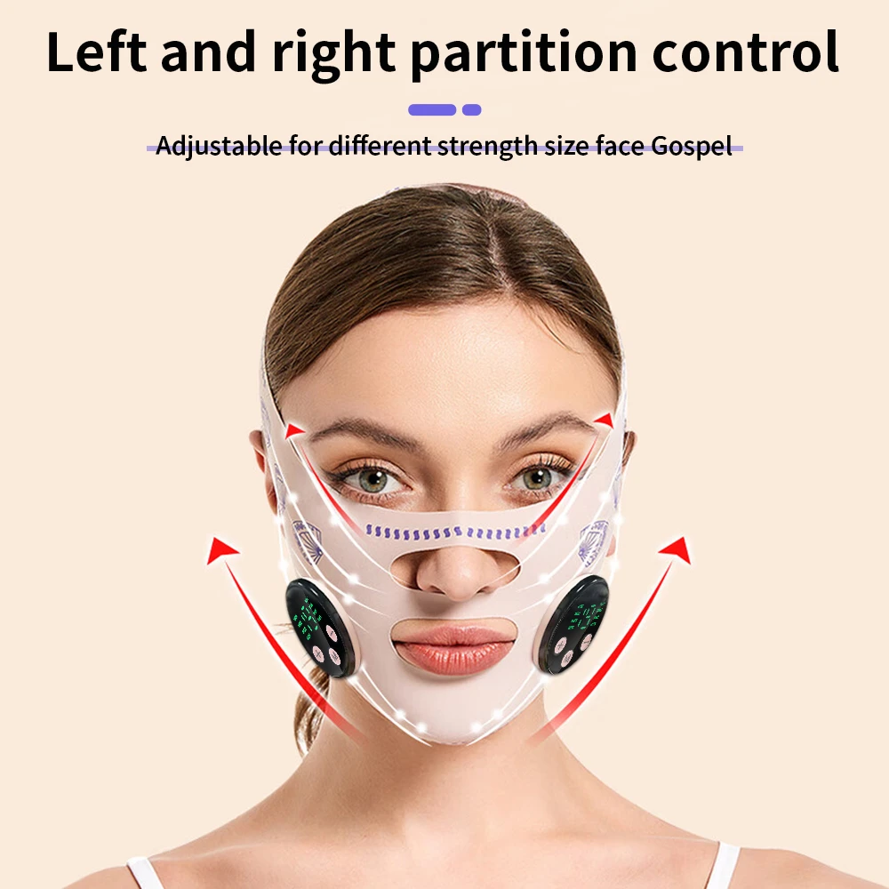 EMS Head Massage Face Relaxation USB Charging Facial Slimming Strap Face Lifting Reduce Double Chin Cheek Lift Up Face Thin Mask