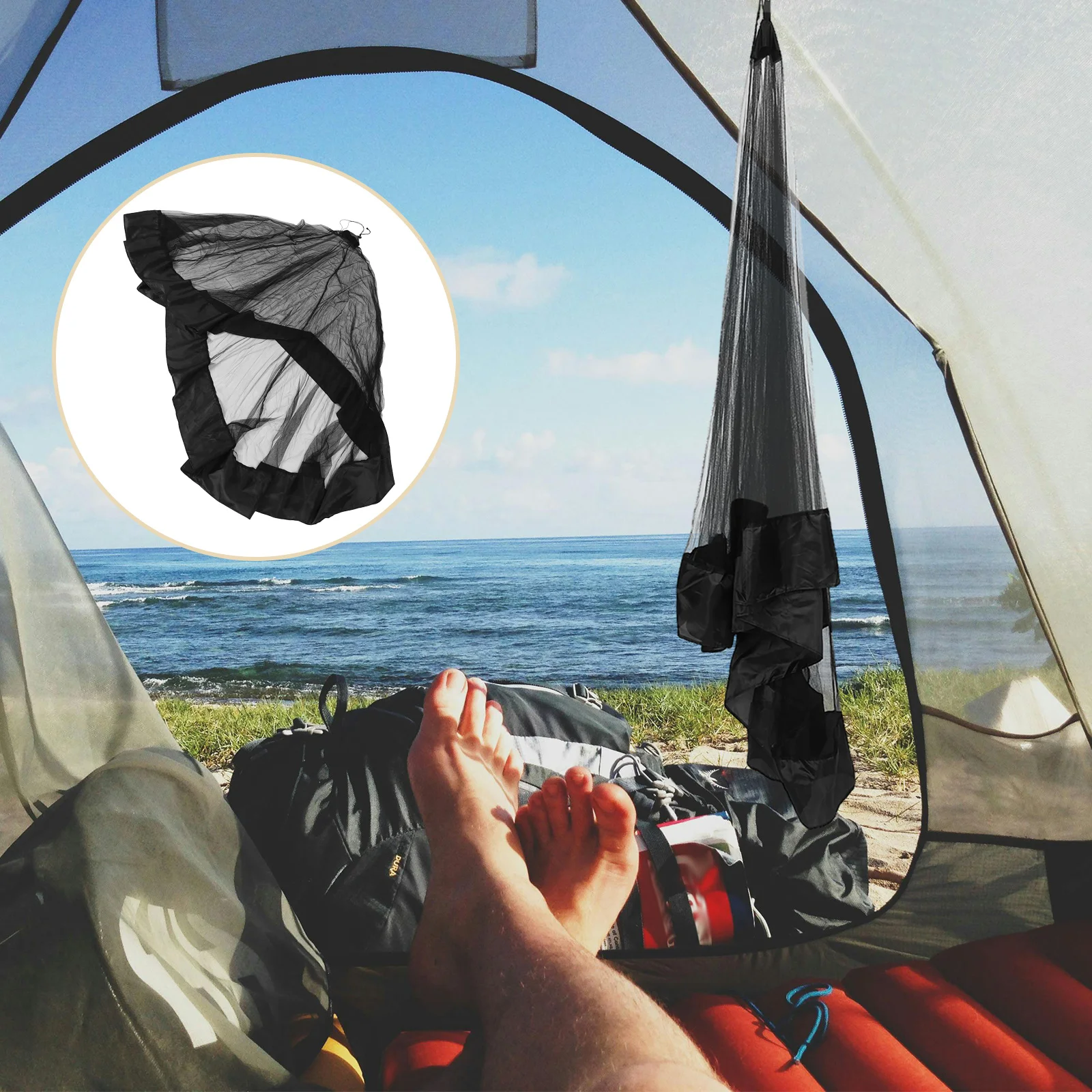 

Single Person Portable Camping Mesh Tent Lightweight Oxford Fabric Outdoor Travel Hiking Protection Mesh Tent Camping Equipment