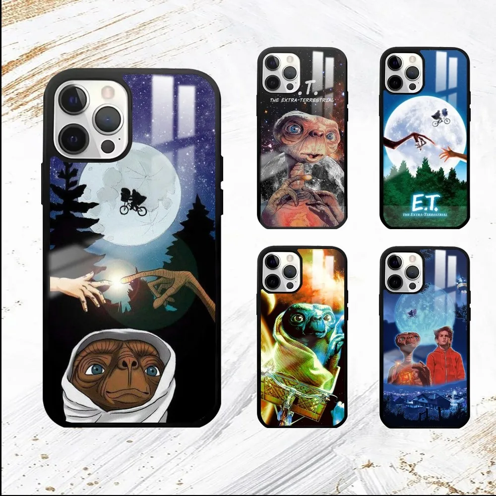 E.T. the Extra-Terrestrial Phone Case For iPhone 16 15 14 13 12 11 Pro Max Plus Mini PC Fashion mirror phone case