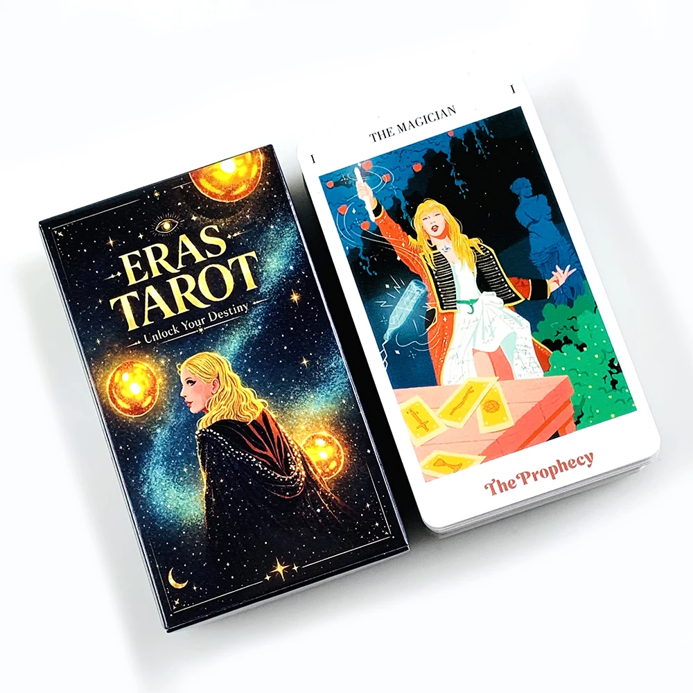 Jeu de cartes de tarot Eras, thème galaxie étoilée, cartes de tarot cosmiques, jeu de divination mystique, jeu de société de divination, cartes de lecture du destin, cartes de méditation