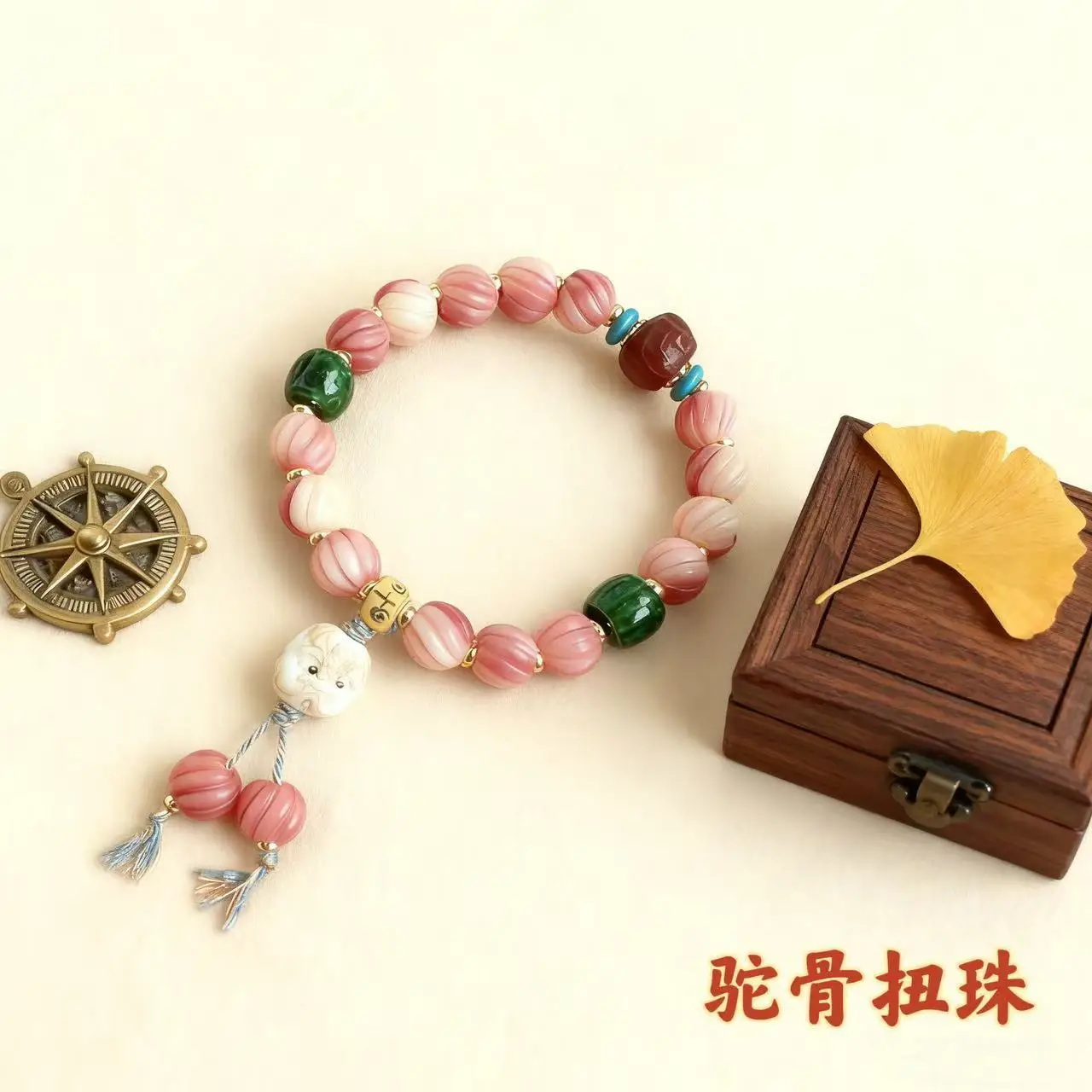 Tibetan camel bone string jewellery Tibetan yak bone single circle Buddha bead reflux bone men and women bracelets