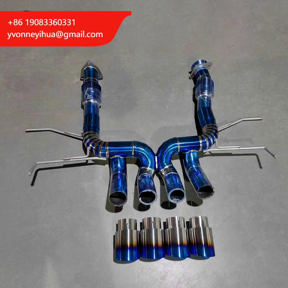 

Прямая выхлопная система из титанового сплава для Chevrolet Corvette C8 Z06, гоночная выхлопная система с агрессивным звуком и полированными наконечниками