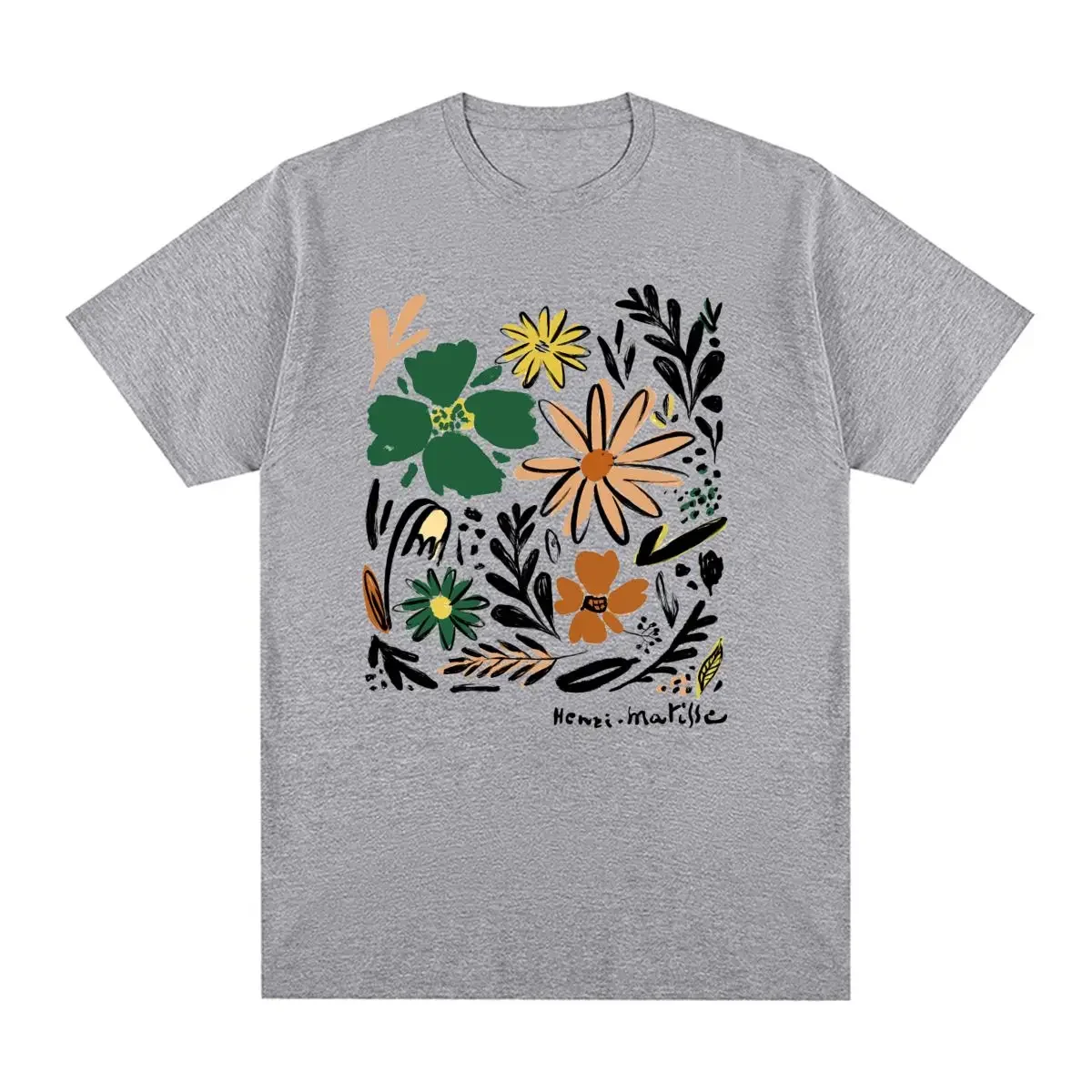 Streetwear Graphic Short Sleeve Henri Matisse Vintage T-shirt French Arts Flower Print Cotton Men T shirt Summer New Womens Tops