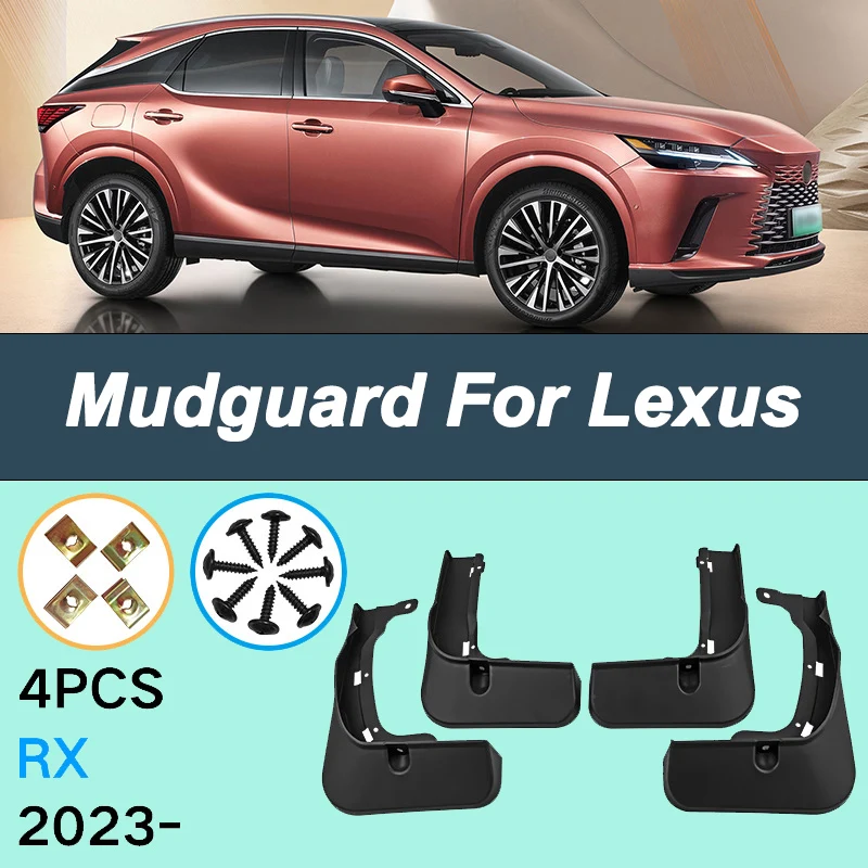 

For Lexus RX 2023 Automotive Tire Mudguard Waterproof Prevent Mud Splashing Car Mud Flaps Fender Trim 4pcs Accessories