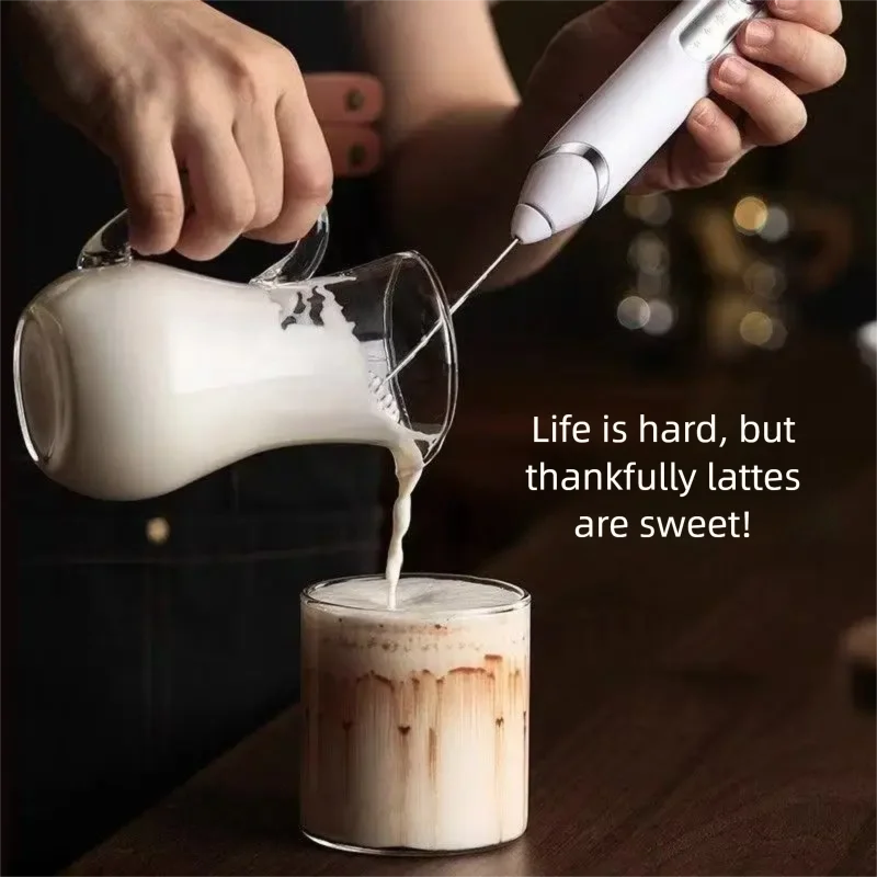 

Electric Egg Beater Milk Frother Coffee Foamer Handheld Wireless Rechargeable Portable Mixer for Whipping Egg White Cream Cake