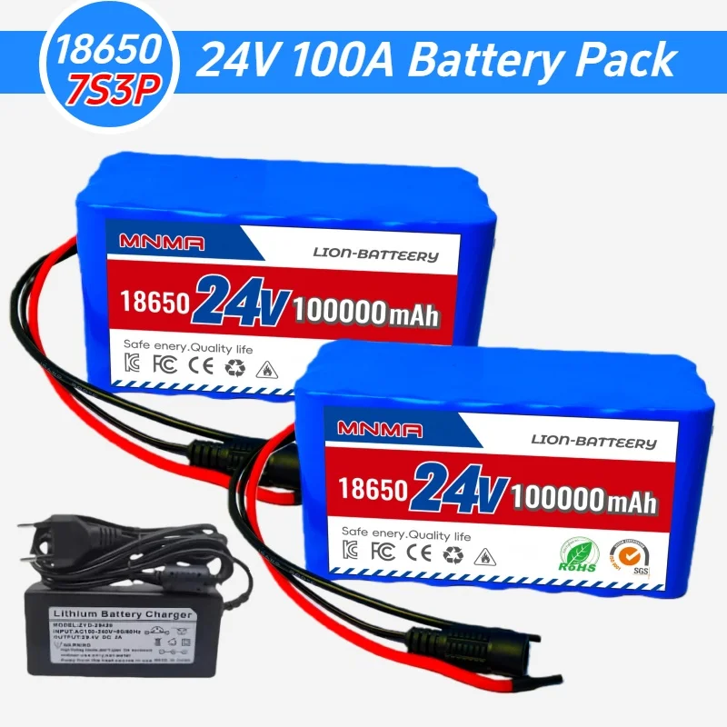

Original 18650 29V 7S3P 100000mAh lithium-ion battery pack with built-in BMS charger and free