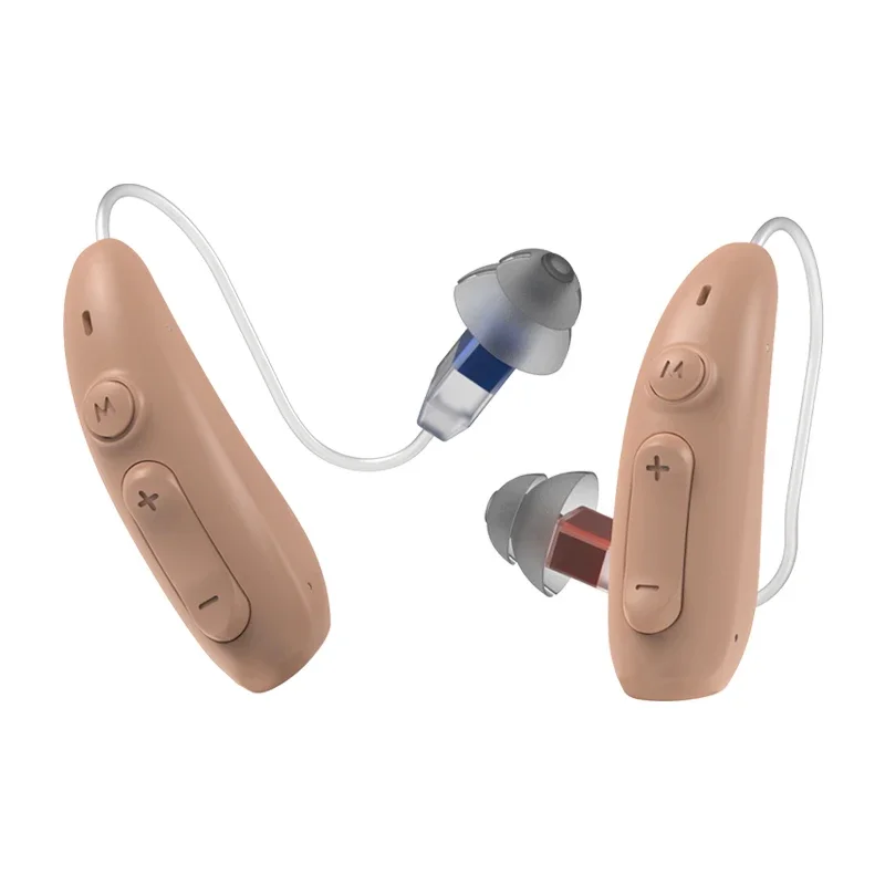 Intelligence 16 Channels RIC Bluetooth 45dB Gain Broadband Response Mini Rechargeable Hearing Aids for Seniors