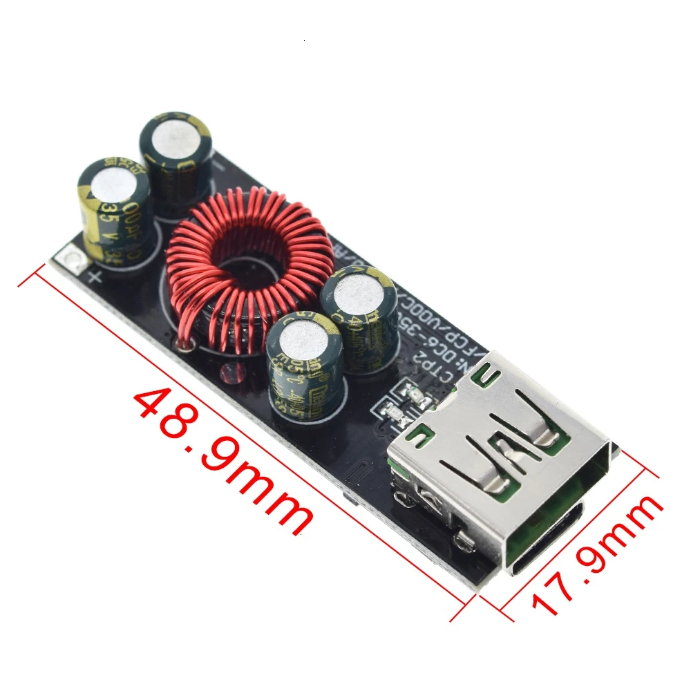 QC3.0/4.0 USB-C/Type-C Mobile Phone Quick Charge Adapter 6-35V Step-Down Buck Boost Module for Huawei SCP/FCP Apple PD Qualcomm