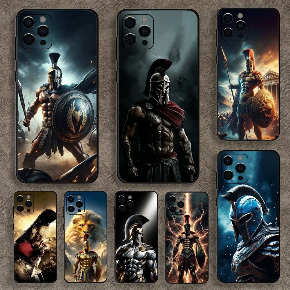 S-Spartan 300 Warrior movie Phone Case For Apple iPhone 15,14,13,12,11,Pro,X,XS,Max,XR,Plus,Mini Soft Black Cover