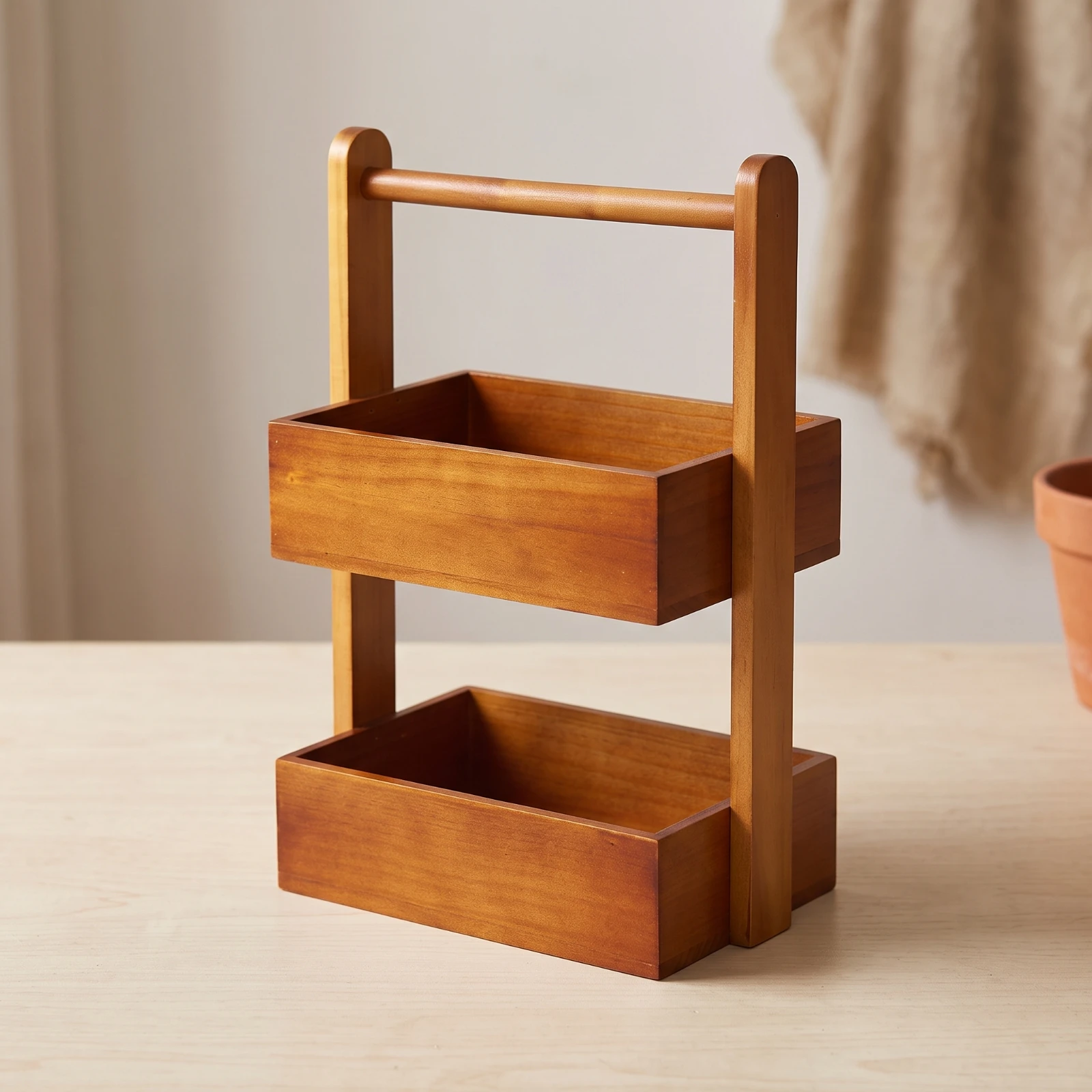 Desktop Organizer with Handle Portable Desk Organizer Shelf Countertop Shelf Compact Tabletop Bookshelf Open-Frame for Vanity