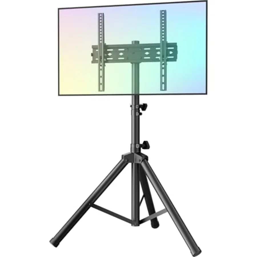

Portable Floor TV Stand with Foldable Design and Height Adjustment for 2665 Inch Flat or Curved Screens Supports up to 77lbs Id